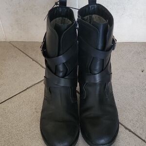 Clarks Black Riding Combat Boots for Women